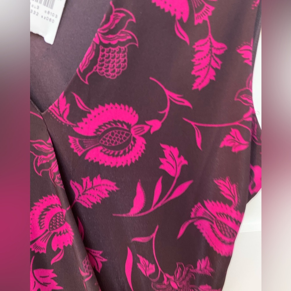Ann Taylor Pink and Burgundy Floral Dress (Size M) - Picture 5 of 7